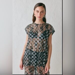 VRG GRL Devyn Sequin Top Black